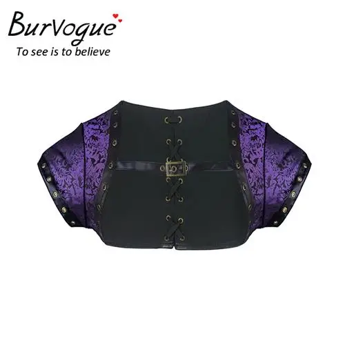 Purple Burvogue размера плюс без рукавов Готический топ-корсет «стимпанк» Корсет Топ для женщин винтажный принт корсет Топ для похудения Каретный корсет - Цвет: Purple