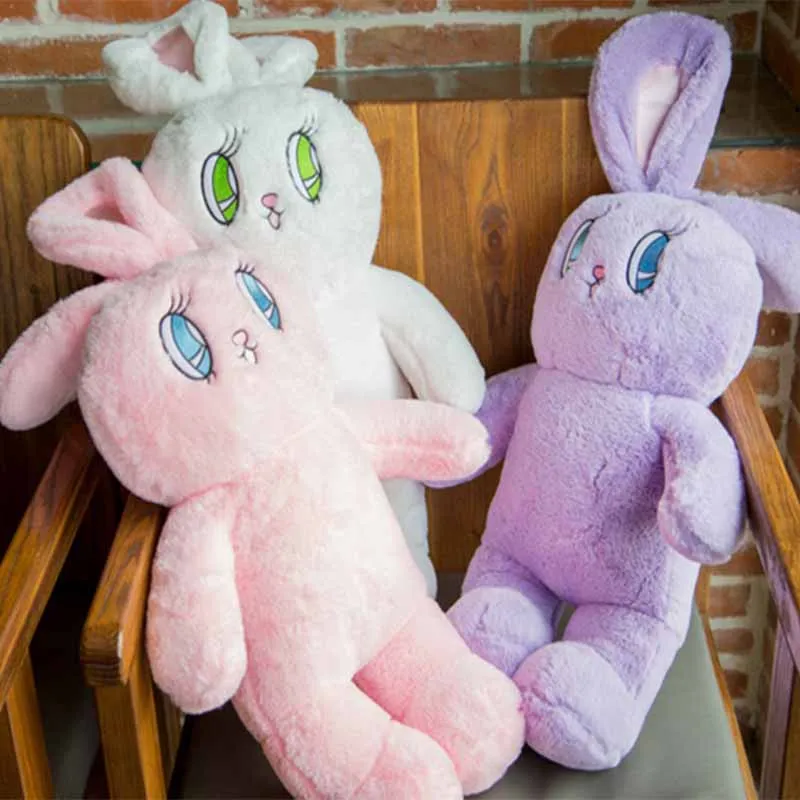 

75x25cm Plush Rabbit backpacks Big eye bunny girl's schoolbags Cute bunny style bag Luxury filling Birthday present for children