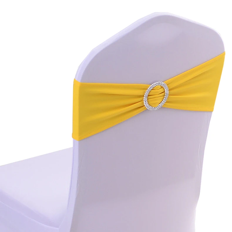 Yellow 1 шт. чехол для свадебного стула лента для дня рождения вечеринка для отеля события украшения синий розовый красный бордовый оранжевый золотой - Цвет: Yellow