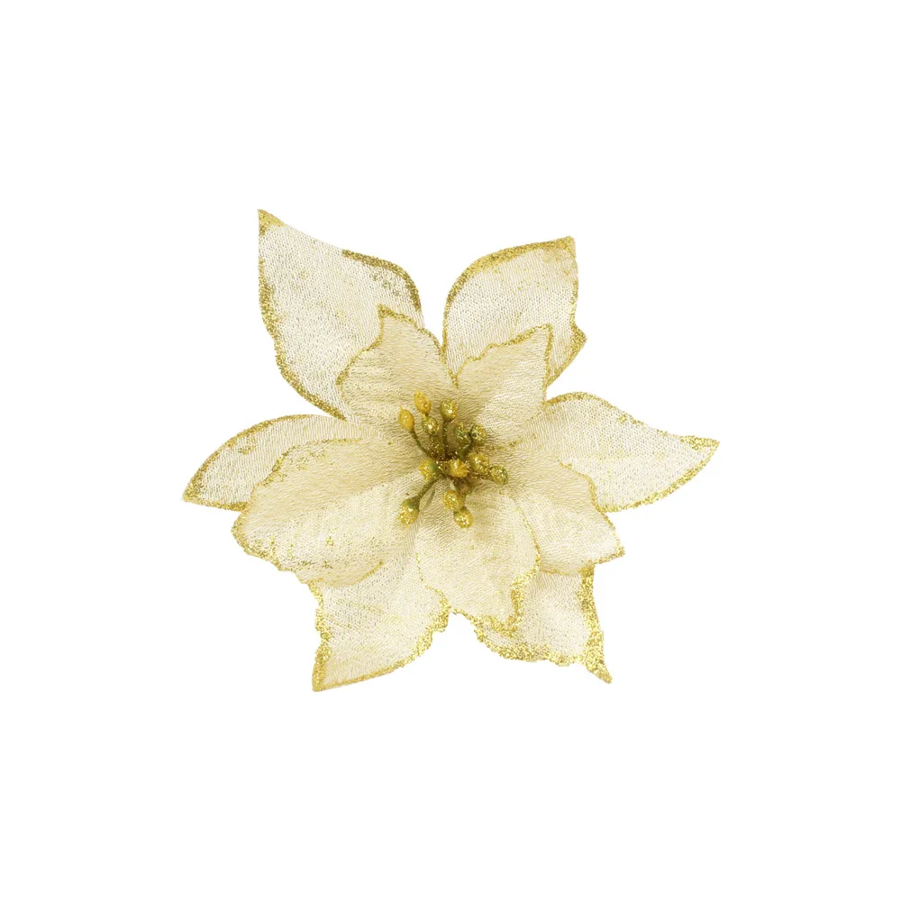 gold HACOCHU 8 шт./лот 13 см Новогоднее украшение цветы искусственные цветы Navidad украшения для дома елка Декор вечерние поставки - Цвет: gold