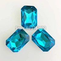 lake blue rectangle octagon shape good quality crystal glass pointback loose rhinestones diy clothing accessories swcp013