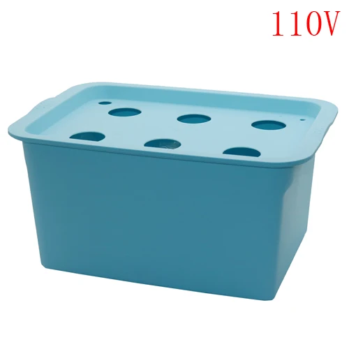 Blue 110V Гидропонная система для растений, 6 отверстий, комнатный садовый шкаф, коробка, набор для выращивания, Пузырьковые садовые горшки для цветов, Детский горшок, 220 В/110 В, 1 комплект - Цвет: Blue 110V
