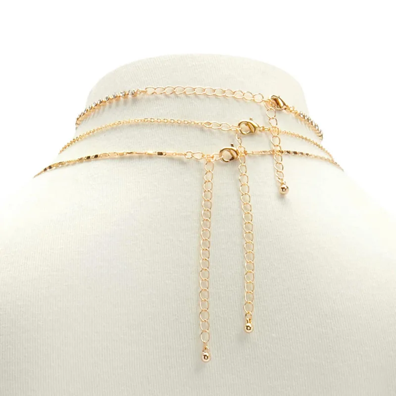 3Pcs Sexy Double Strand Lariat Necklace Multi Layer Gold Y Long Tassel Daint Jewelry Collier Collares Femme Bijoux | Украшения и