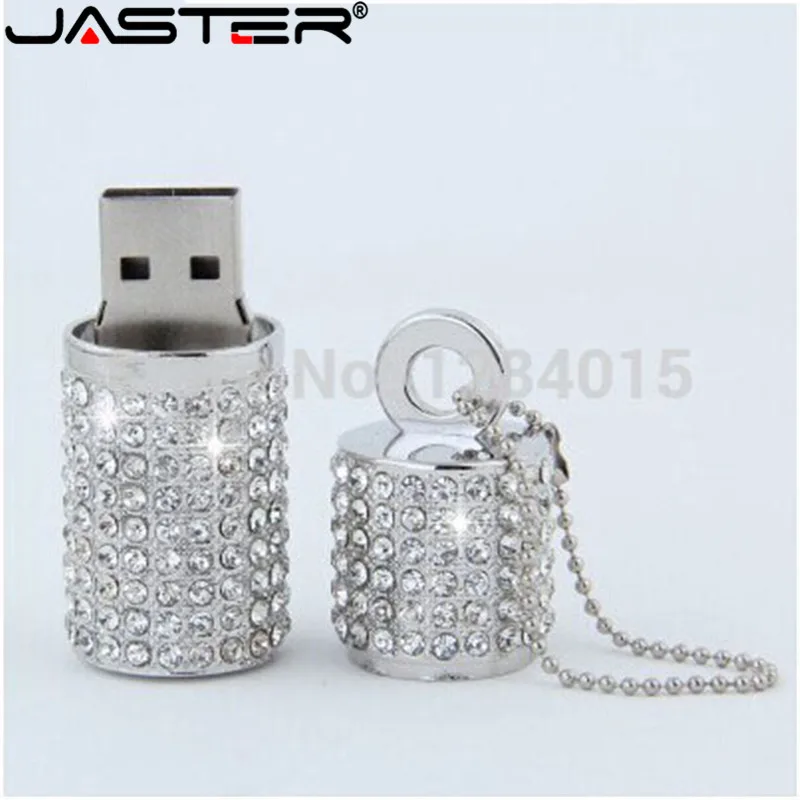 JASTER Кристальный цилиндрический USB флеш-накопитель модная металлическая Алмазная ручка driveu диск Флешка 4 ГБ 8 ГБ 16 ГБ 32 ГБ 64 Гб карта памяти