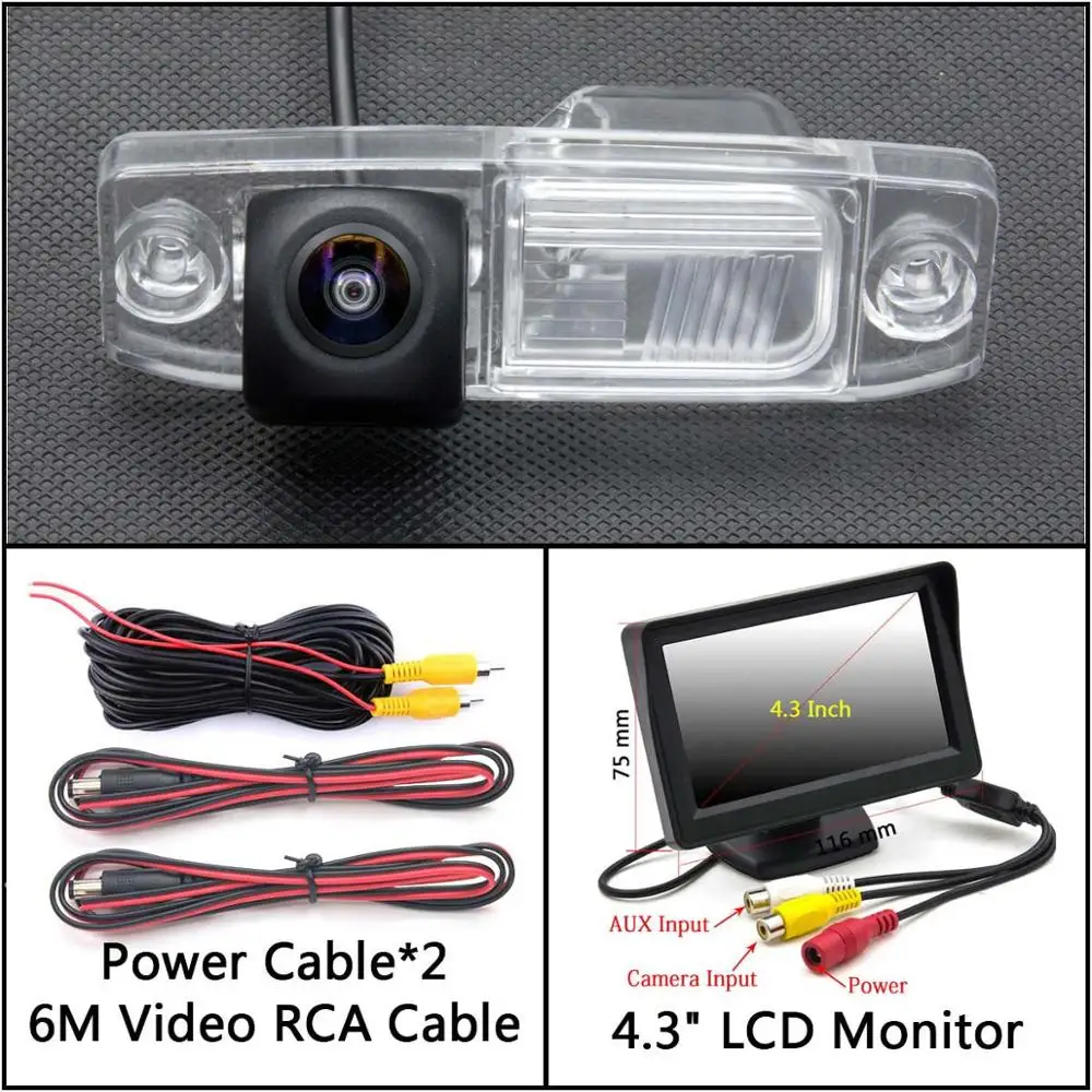 Cam Add 4.3 inch LCD 175 градусов HD резервная камера заднего вида для KIA Sorento 2010 2011 2012 2013 автомобильный парковочный монитор водонепроницаемый - Название цвета: Cam Add 4.3 inch LCD