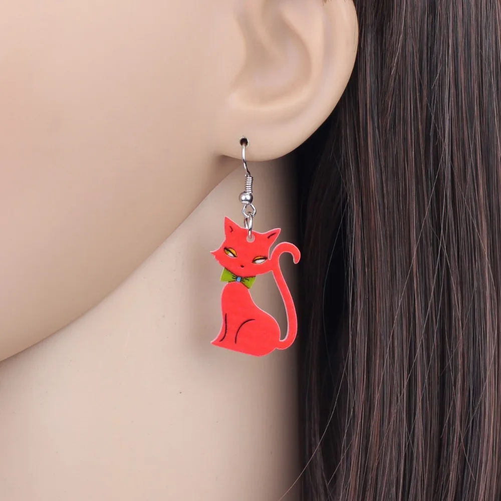 Bonsny модные большие Длинные Новые висячие серьги из акрила в стиле аниме