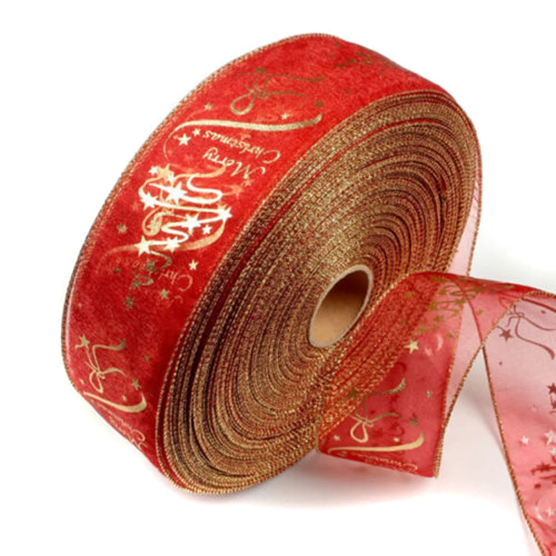 

2M Red Christmas Tree Ribbon Ornament Decorations Party Xmas Decor