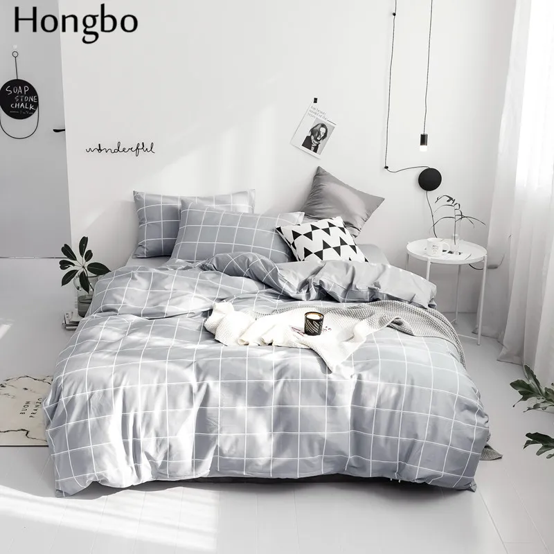Комплект постельного белья Hongbo из 2019 хлопка серая сетка пододеяльник