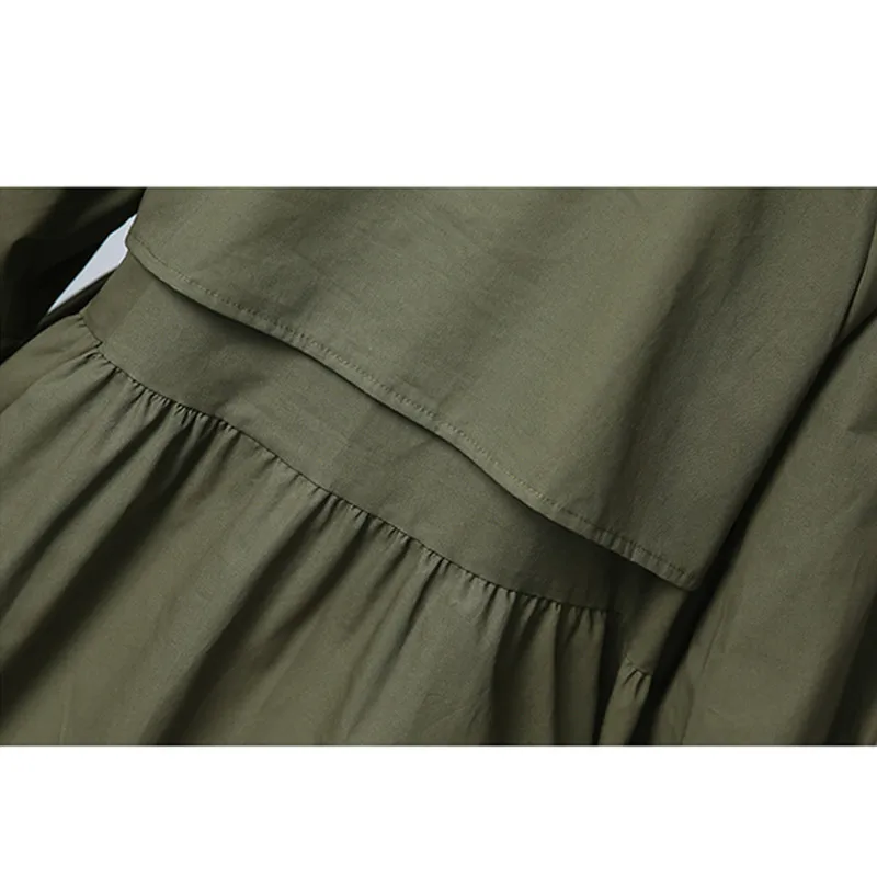 

Women Windbreaker Coat Single-breasted Elegant Loose Cotton Outerwear Plus size Casual Solid Autumn Female Thin Trench Coat 5XL