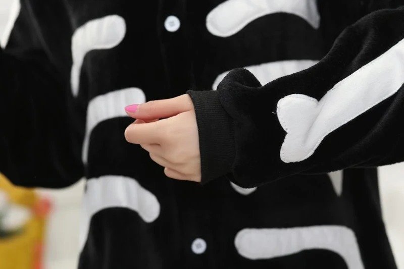 Взрослый Скелет кигуруми комбинезоны мультфильм пижама в виде животного для