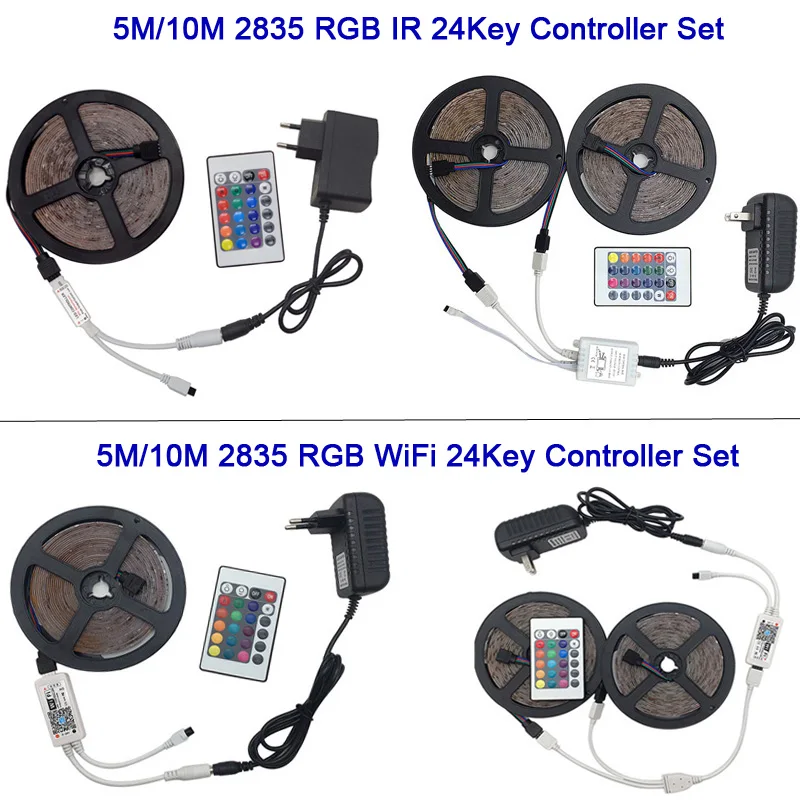 5 м 10 RGB Светодиодная лента 2835 3528 SMD Диодная Водонепроницаемая Bluetooth WiFi 24Key control DC 12V