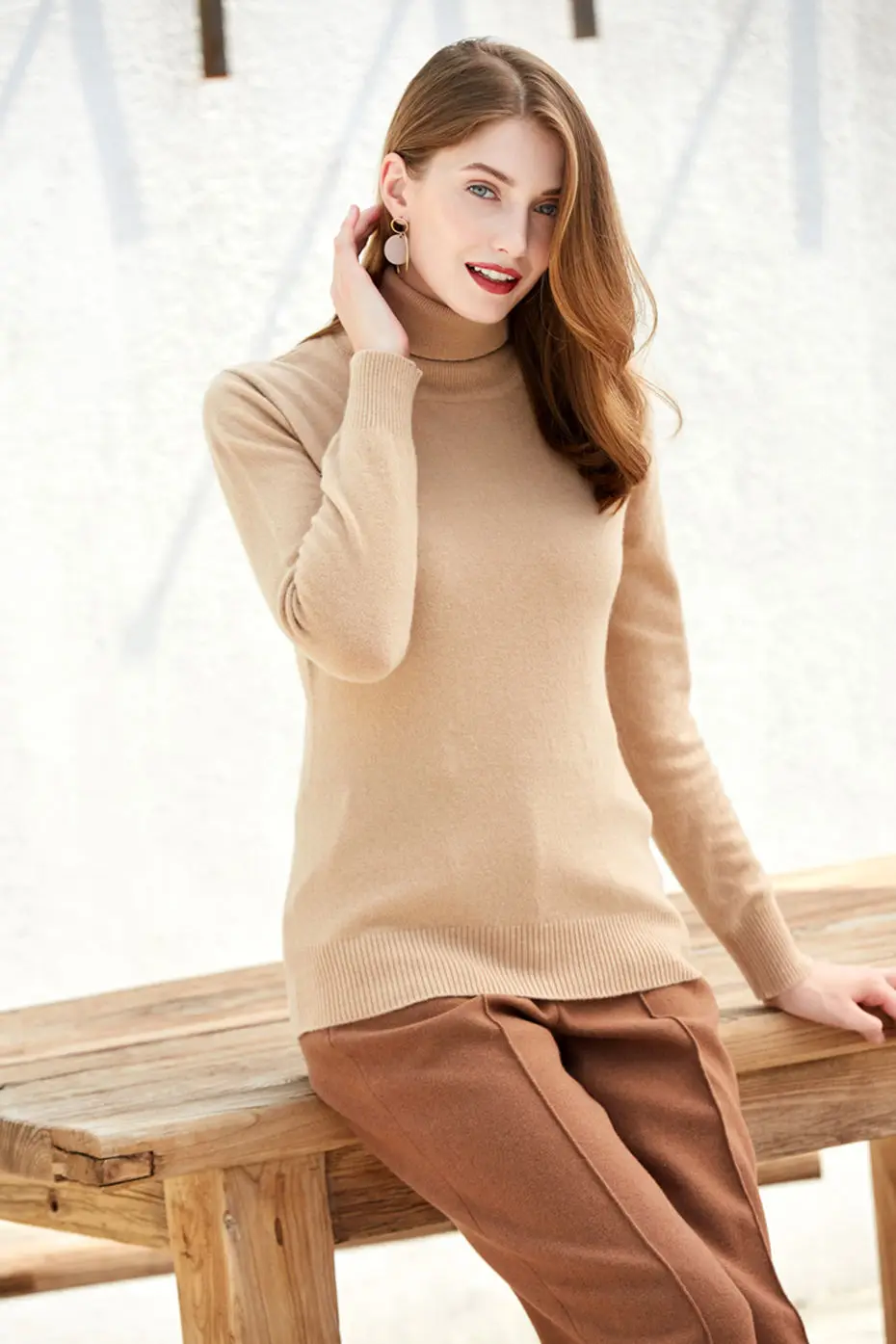 zocept High Quality Wool Sweater Women High Collar Solid Full Sleeve Cashmere Knitted Pullover Female Slim Warm Jumper Sweaters
