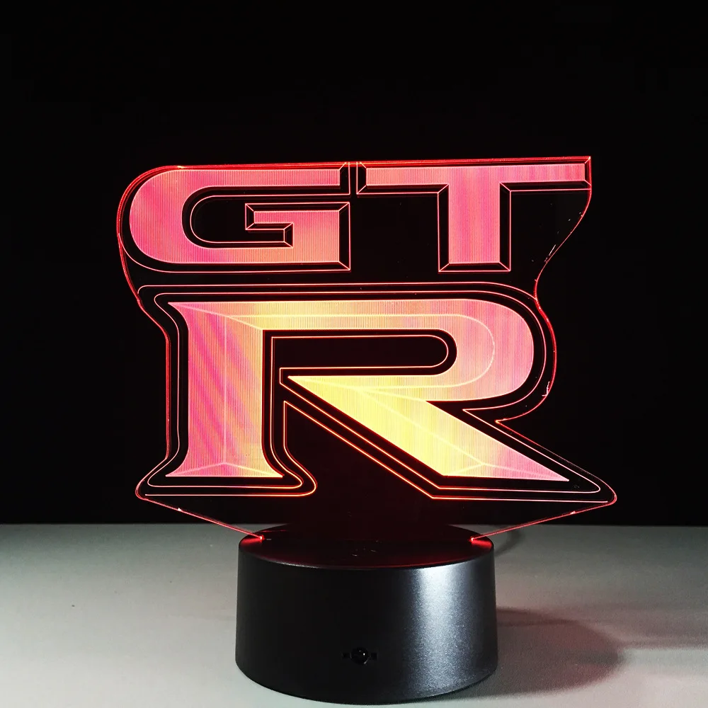 3D светодиодный светильник GTR для спальни ночник 7 цветов с Usb датчиком движения