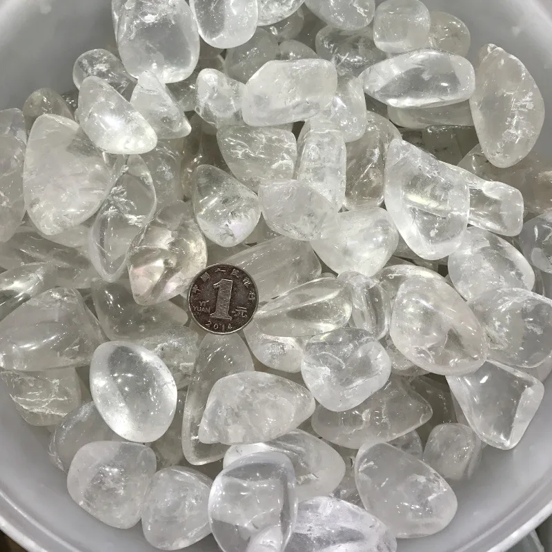 Большой натуральный белый кристалл гравий камень кварц необработанный
