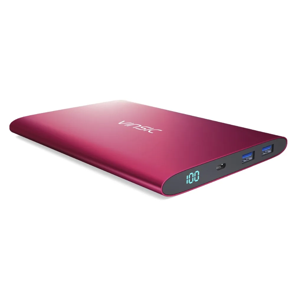Vinsic чужой P7 15000 мАч Ultra Slim Мощность банк Smart Dual USB внешний мобильный Батарея