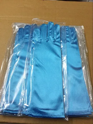 Blue one size Белые свадебные очаровательные перчатки с цветами для девочек, перчатки для дня рождения, перчатки для церемоний, аксессуары для посещения церкви, детские перчатки D70 - Цвет: Blue one size