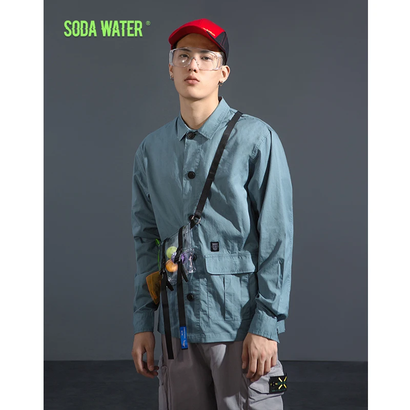 Мужская бейсбольная рубашка sodawater однотонная Повседневная брендовая одежда для