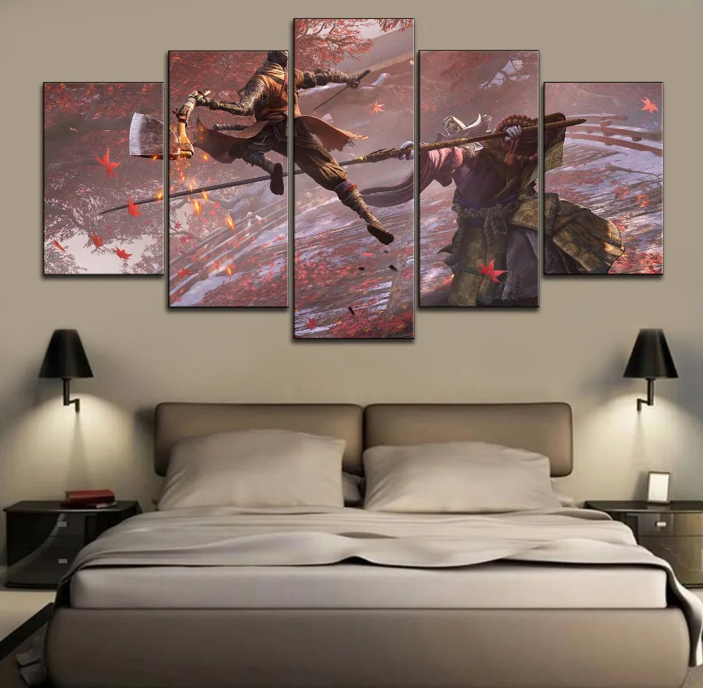 5 шт. игра Sekiro Shadows Die Twice Painting Современная Настенная художественная домашняя