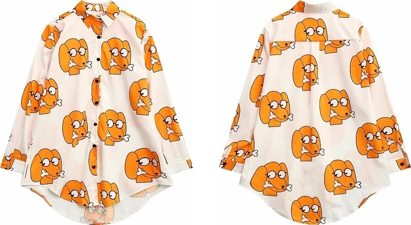 Женская блузка Lazy Oaf style с принтом размера плюс, женская модная Милая шифоновая Повседневная рубашка с длинным рукавом, верх размера d