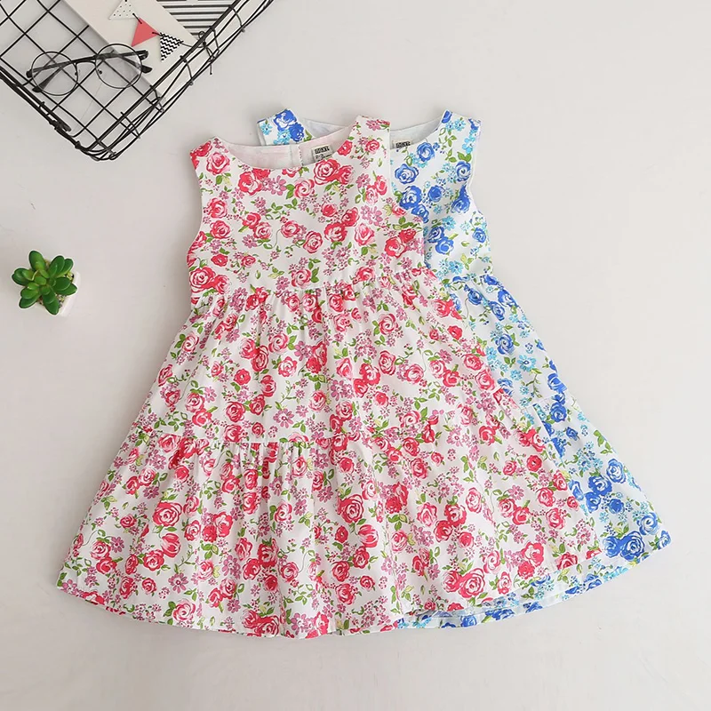 Dosoma Summer Floral Kids Dresses Cotton Sleeveless Children Clothing For Girls Party Wedding Dress 2018 Brand Princess | Детская одежда