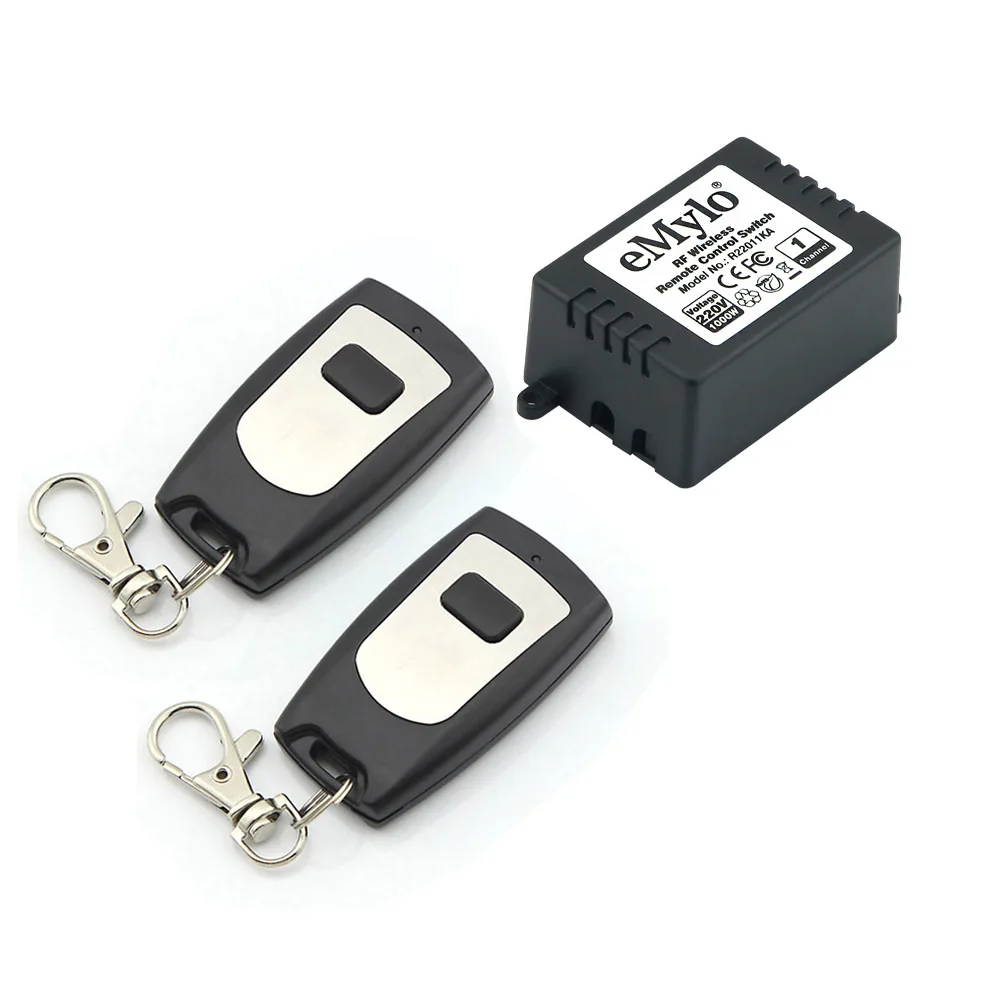 EMylo Smart Switch 433 МГц RF AC 220V 1000W 1-канальный релейный Беспроводной смарт-пульт дистанционного Управление светильник переключатель 2X передатчик