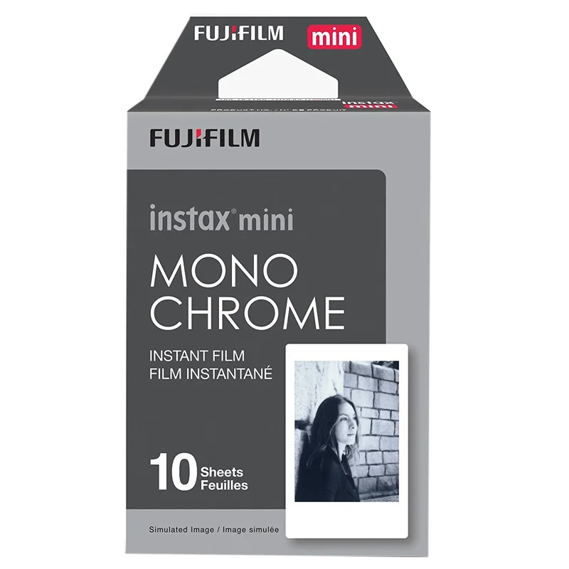 Fujifilm Fuji Instax Мини монохромный фильм 10 листов для мини 9 8 7s 90 25 мгновенных камер Share Liplay SP1 SP-2 принтер