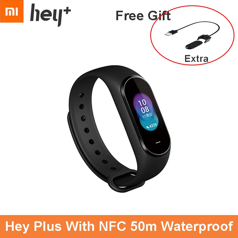 Extra Free Charger Дополнительный Бесплатный Ремешок Xiaomi Hey Plus 1S Smartband 0,95 дюймов AMOLED цветной экран встроенный многофункциональный NFC пульсометр Hey - Color: Extra Free Charger