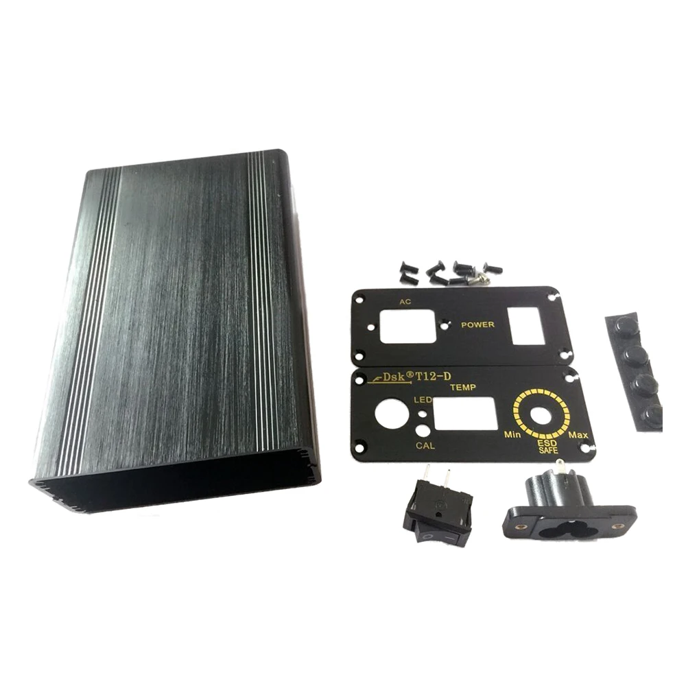 LIXF-T12 Digital Soldering Iron Station aluminum shell case Power IEC Socket DIY kits | Инструменты