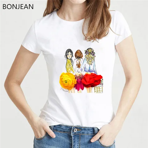 Женская летняя одежда 2024 платья с цветами и дизайнерские креативные футболки для девочек Женская забавная футболка Женская Корейская одежда