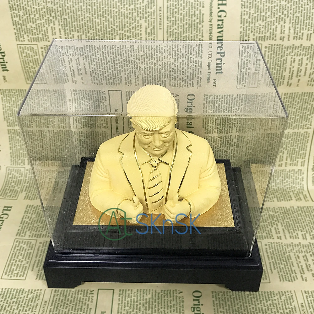 1set DHL shipping wholesale sculpture for home gold plated metal crafts Make America Great Again Trump statues decoration | Дом и сад