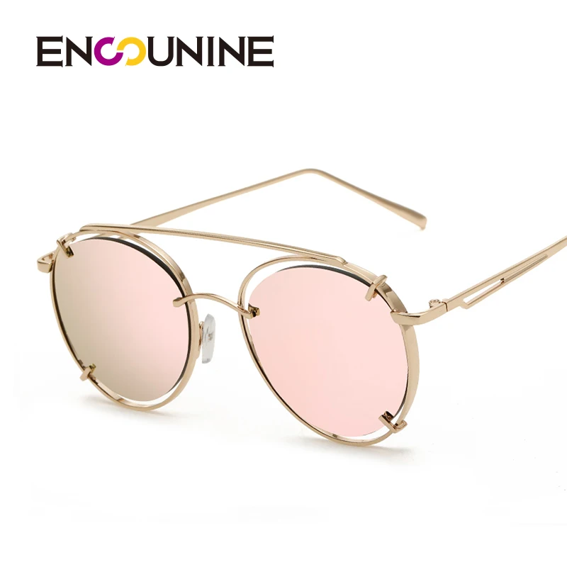 ENSUNINE Роскошные брендовые дизайнерские женские круглые солнцезащитные очки в