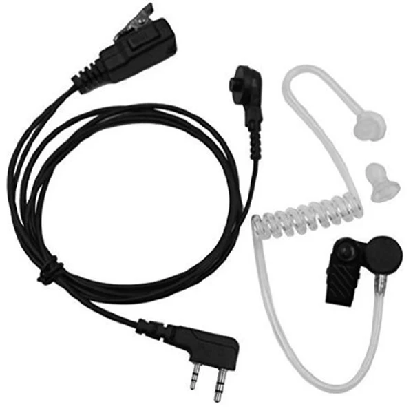 hot covert air acoustic tube 2 pin ppt earpiece for kenwood headset radio walkie talkie mic microphone baofeng accessories uv 5r free global shipping