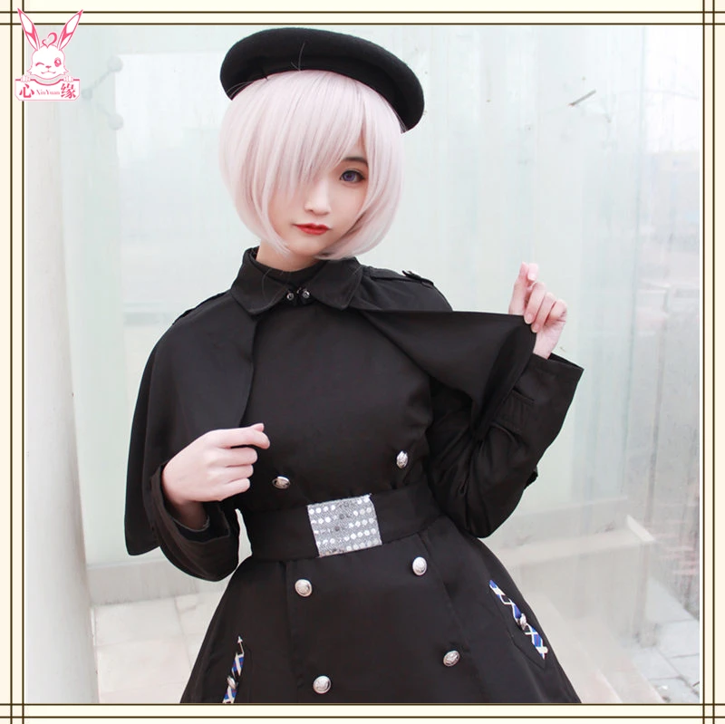 Cosplay Costume Mash Kyrielight/Matthew Kyrielight Cos Anime Fate/Grand Order Female Black Uniform Dress+cloak+belt+hat |