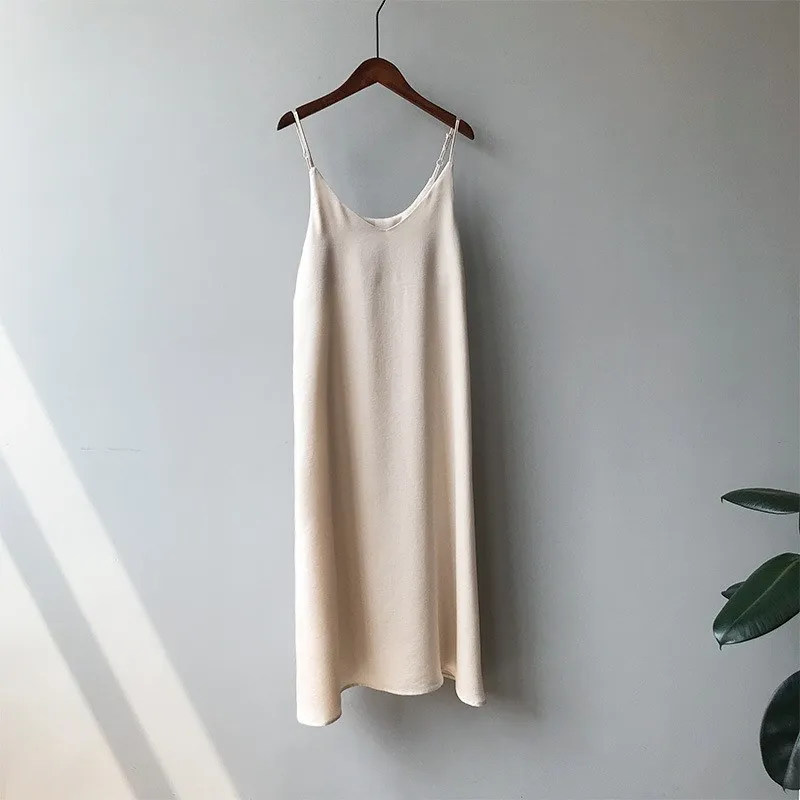 Женское атласное платье на бретельках повседневное эластичное пляжное весна