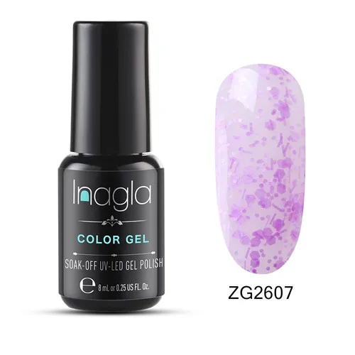 ZG2607 Inagla 8 мл Сияющий Блеск Bling Pearl paint Гель-лак для нейл-арта замачиваемый УФ светодиодный Гель-лак для ногтей маникюрный лак - Цвет: ZG2607