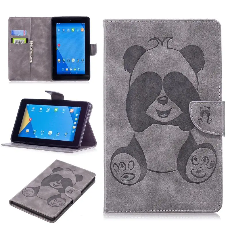 Умный чехол-книжка для Amazon Kindle Fire 7 2017 2015 выпущенный &quotЧехол-Кошелек Etui funda Panda Case |