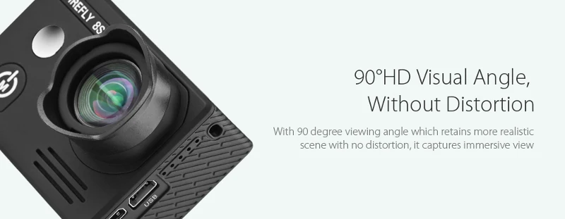 Соколиный глаз светлячок 8S 4K 90 градусов FOV HD визуальный угол Wi-Fi экшн Спортивная камера Cam w/Cam шлем для фотографии Дрон