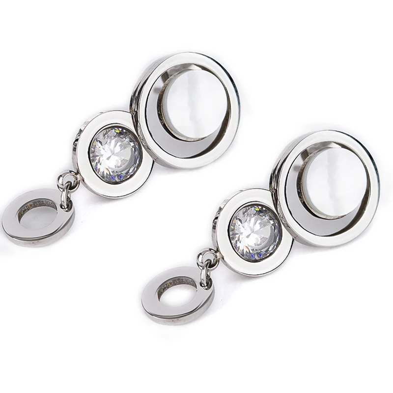 Популярные три цвета ювелирные изделия из нержавеющей стали 316L CZ Циркон и