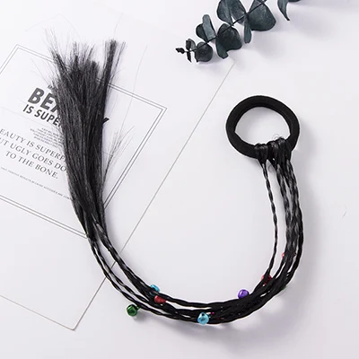 black bell Красивый цветок мяч сердце парик кольцо эластичные резинки для волос девушки конский хвост держатель резиновые трикотажные резинки для волос головные уборы аксессуары для волос - Цвет: black bell