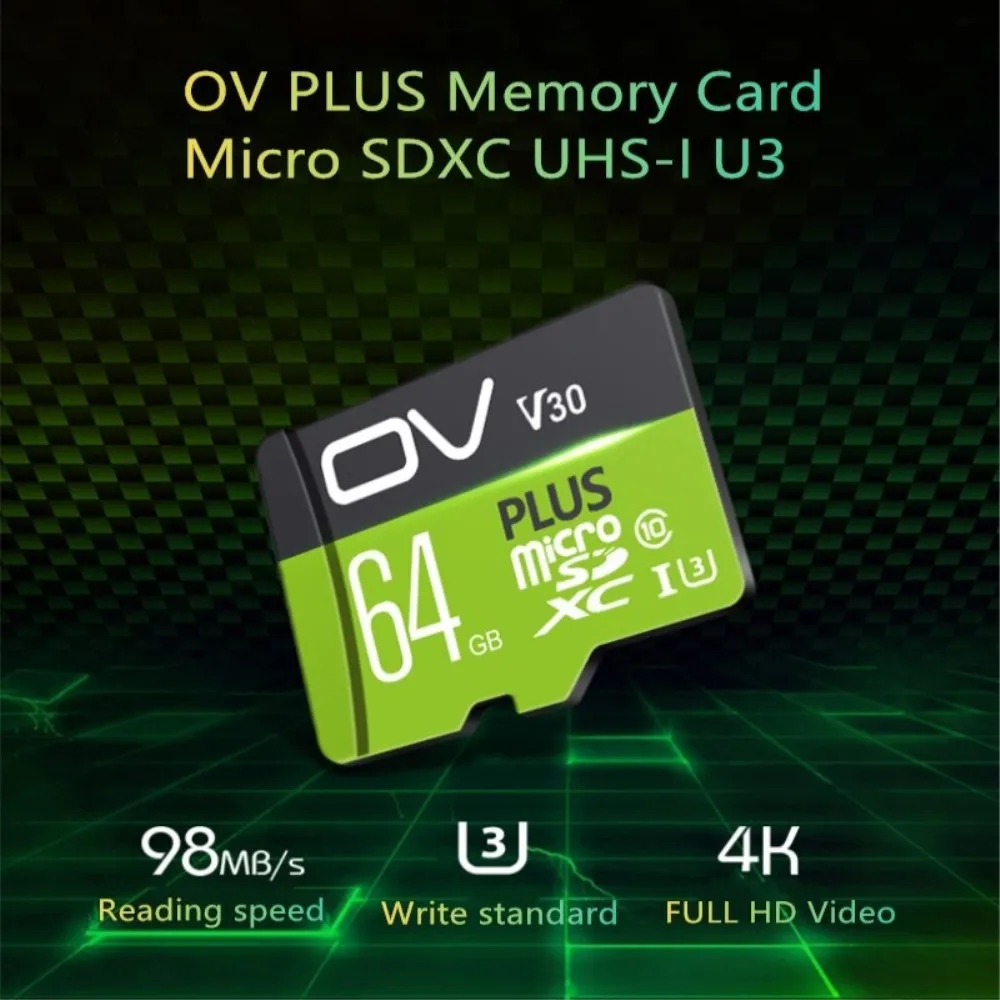 Карта памяти TF (MicroSD) 64 ГБ карта U3 C10 V30 высокоскоростная версия скорость чтения