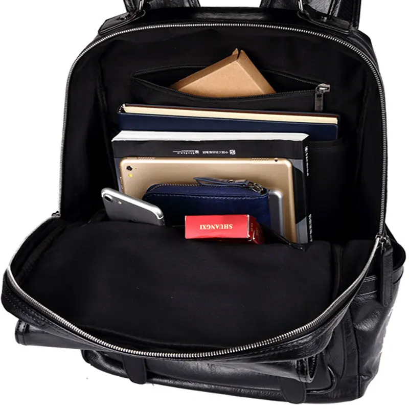 Популярный мужской деловой рюкзак из искусственной кожи с USB зарядкой рюкзаки