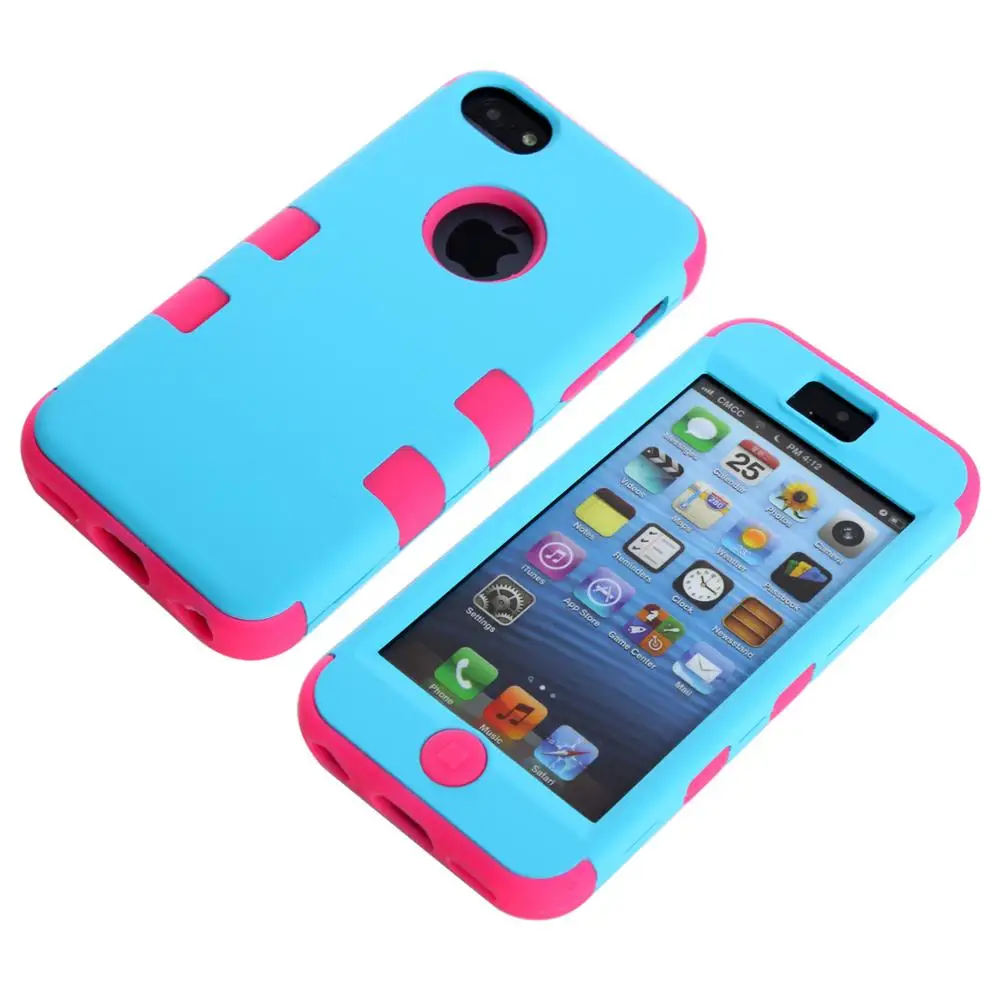 Шок Пыли Защитной Оболочки Чехол для IPhone 5C Красивые Цветные Силиконовые Рукава 3
