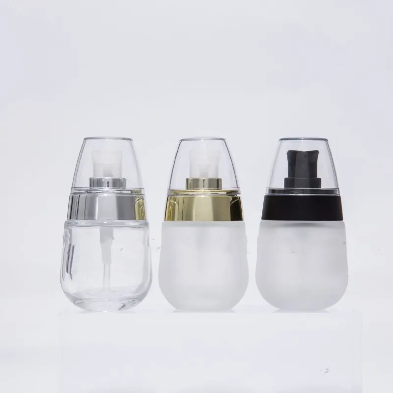 1 Pc 30ml Refillable Bottles Emulsion Empty frosted glass Essential oil bottle acrylic lid press pump Outdoor Travel hot|Многоразовые
