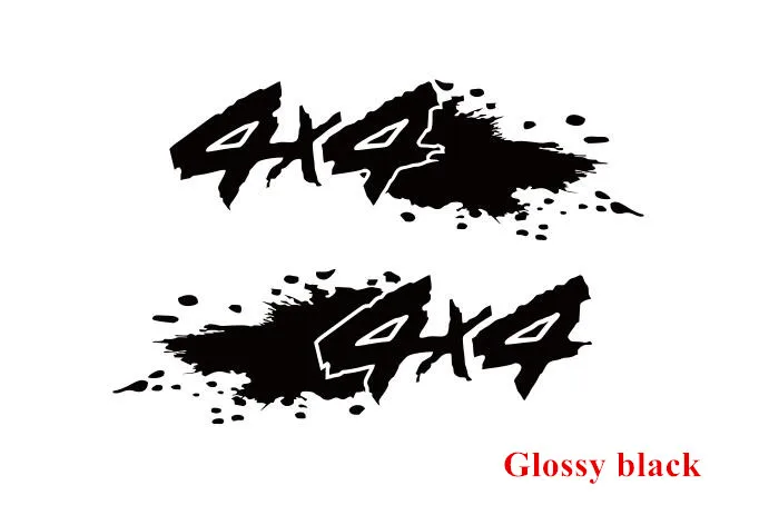 Glossy black 4x4 графика Автомобиля Виниловая наклейка внедорожный пикап багажник Декор стикер Авто Дверь боковая наклейка внешние аксессуары модный дизайн - Название цвета: Glossy black