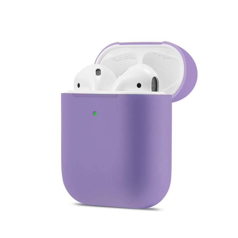 Purple Ультратонкий ТПУ Bluetooth беспроводной защитный чехол для наушников для Airpods 2 разных ярких цветов сумка для наушников Airpods 2 аксессуары - Цвет: Purple