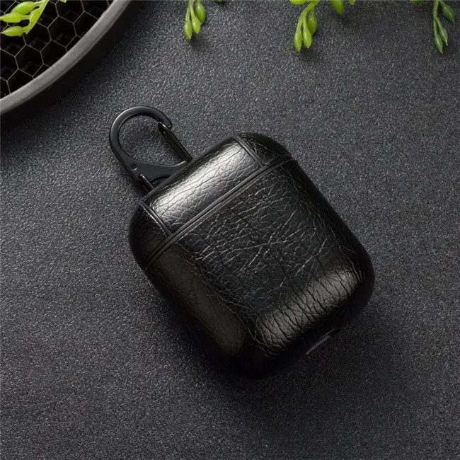 Black Для Apple AirPods ремешок из искусственной кожи с кнопками чехол для наушников Аксессуары для наушников для iphone AirPods защитный чехол - Цвет: Black