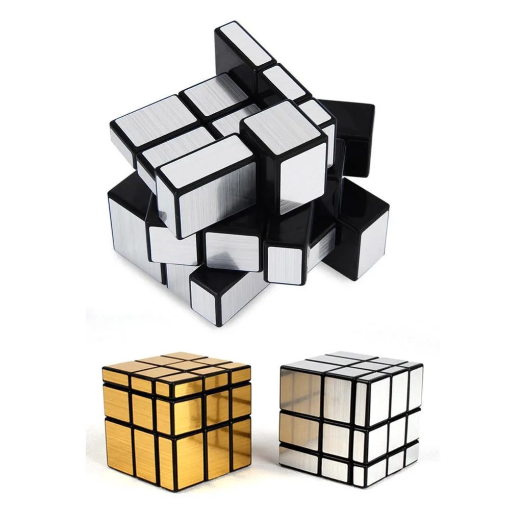 

3x3 Magic Cube Block Mirror Speed Professional Puzzle Game Mirror Cube Magic Educational Toys For Children Silver/Golden
