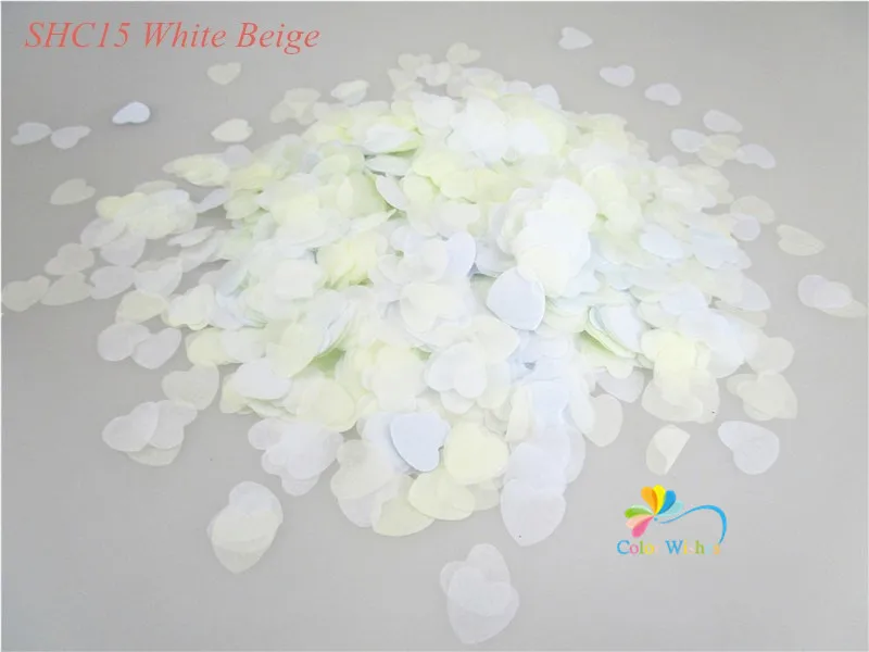 SHC15 White Beige 1,5 см 10 г(1000 шт) розовое золото смешанный в форме сердца бумажный воздушный шар "Конфетти" Стол Конфетти Свадебные принадлежности - Цвет: SHC15 White Beige