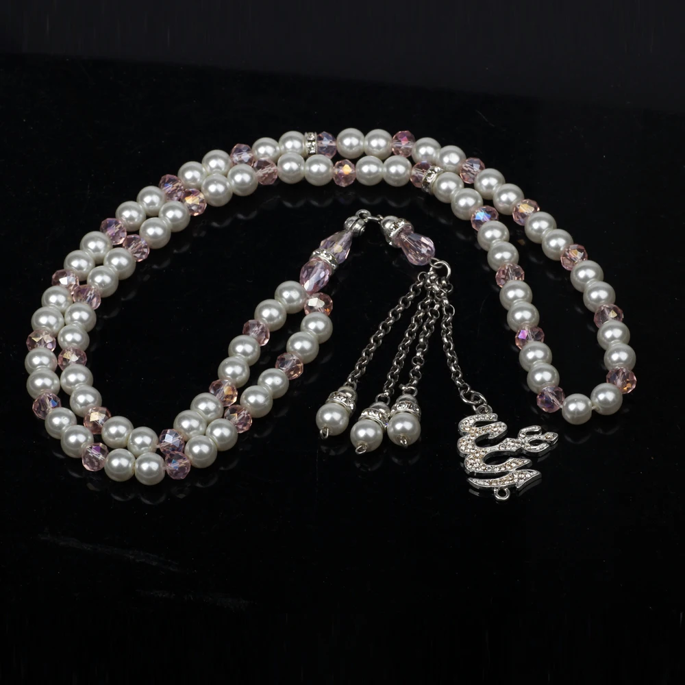 Tasbih магазин 8 мм Груша и хрустальные бусины микс розовый белый 99 шт мусульманские