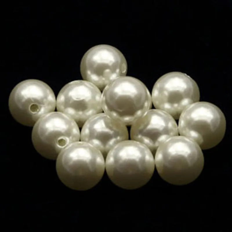 Круглые жемчужные бусины разделители 8 мм Белый/кремовый высокое качество около